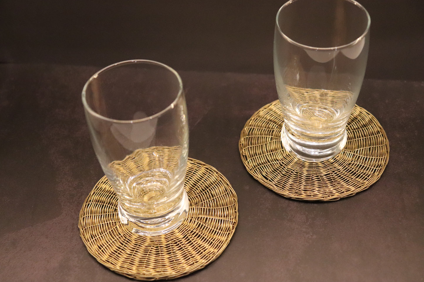 Woven Brass Wire Coasters (Set of 2)