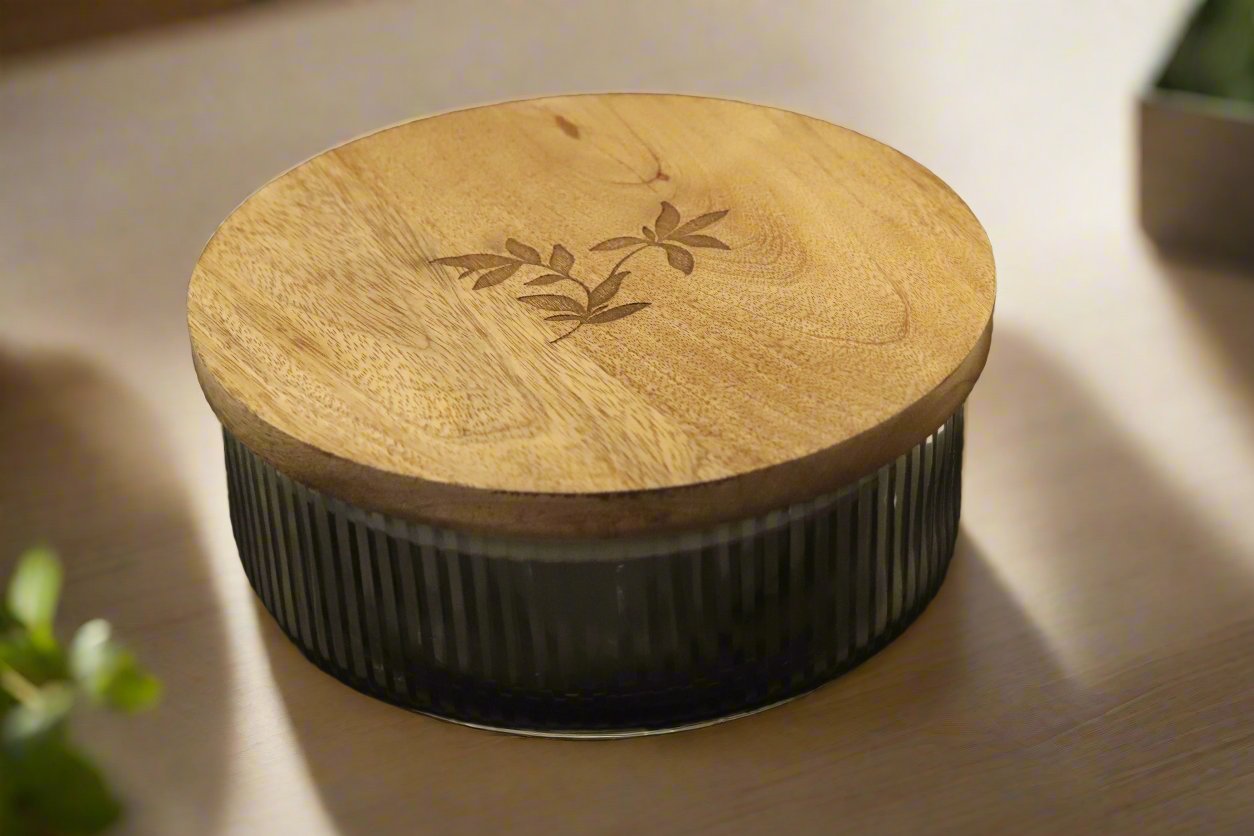 Wood and Glass Storage Box