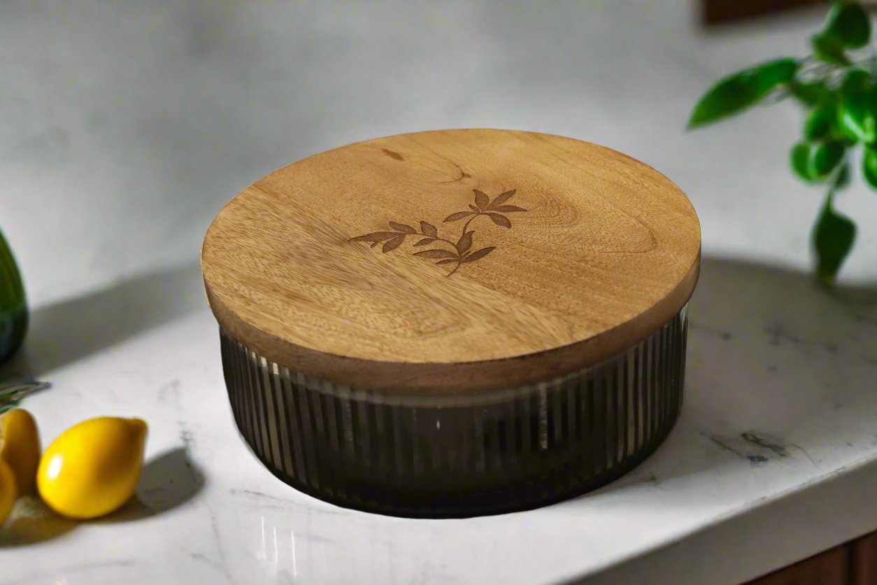 Wood and Glass Storage Box