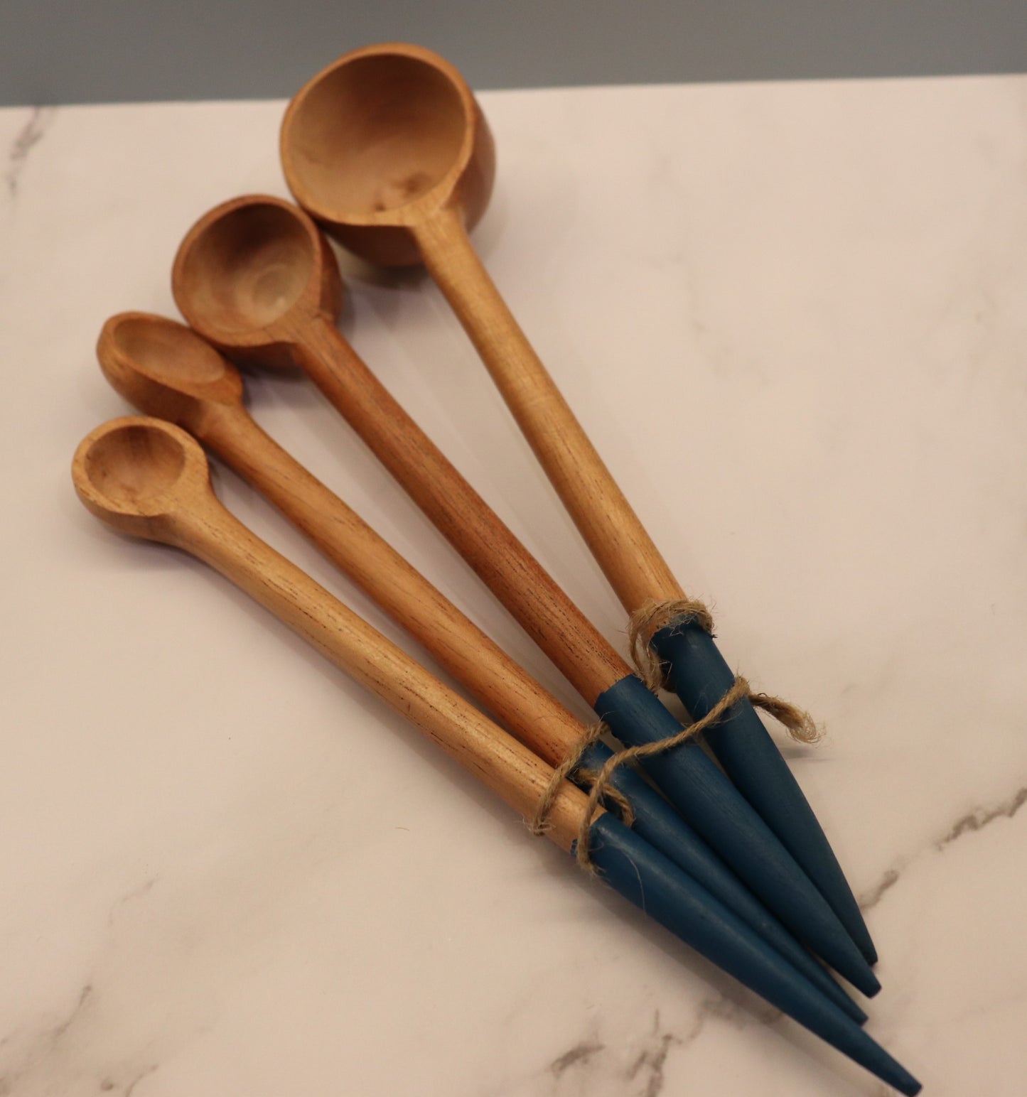 Wooden Blue Measuring Spoons