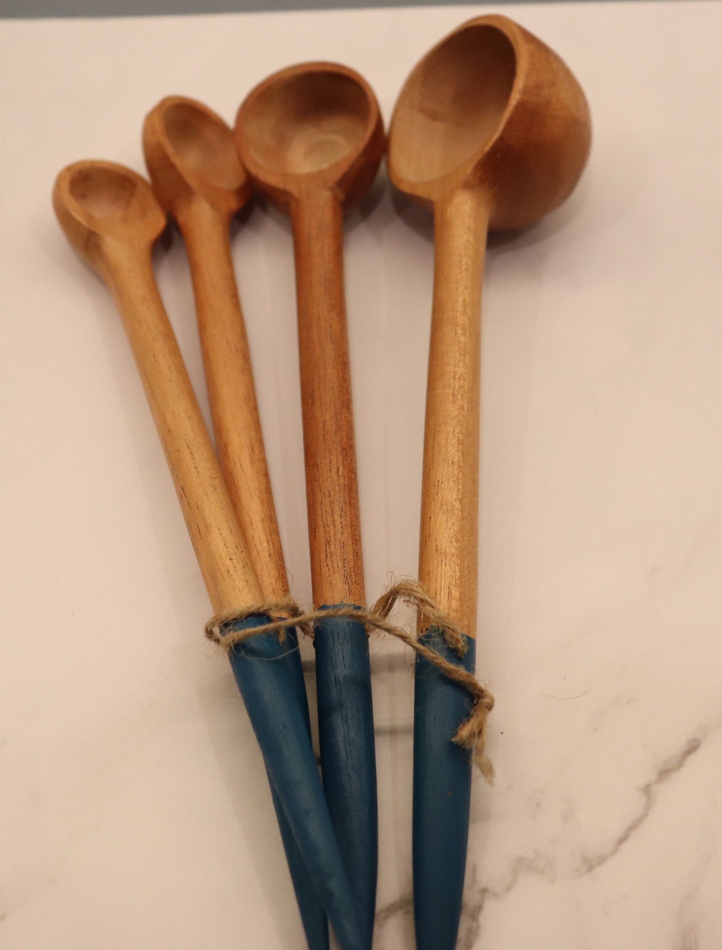 Wooden Blue Measuring Spoons